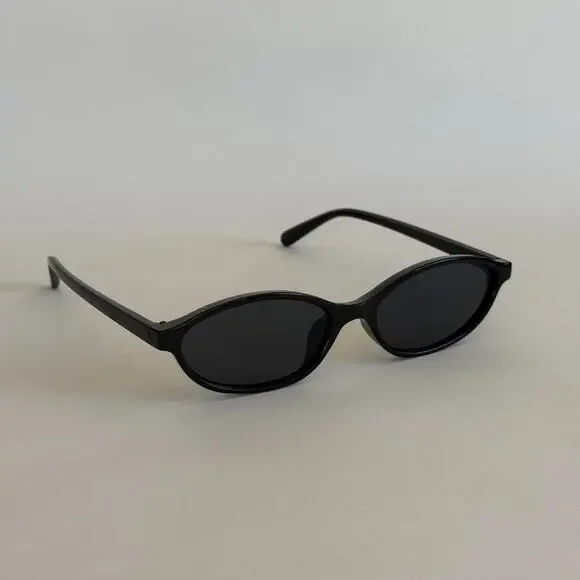 Y2K Black Cat Eye Sunglasses Black Lens Unisex Retro Streetwear UVA UVB - Picture 3 of 8